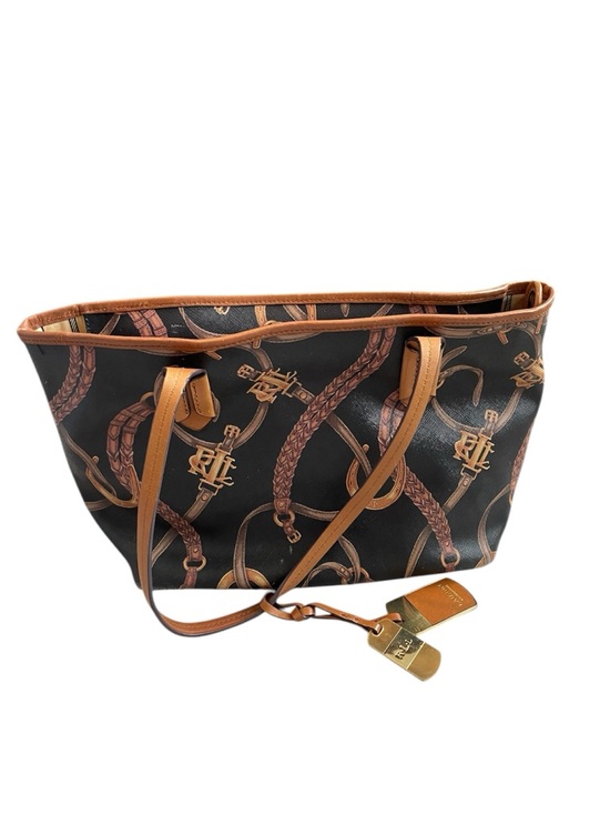 Ralph Lauren Handbags - Ralph Lauren Black and Tan Tote Bag